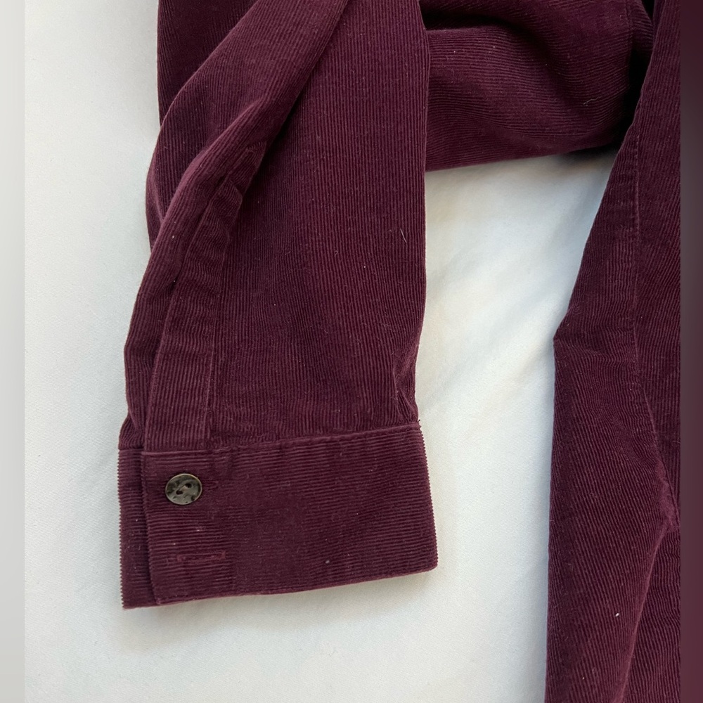 J Jill Corduroy Shirt Tunic Size LARGE TALL Button Front Wine Burgundy - Picture 6 of 15